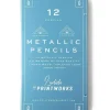 12 Crayons De Couleur Metalliques