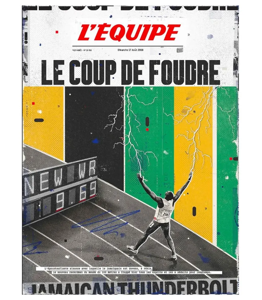 Affiche L'Equipe Bolt 50 X 70Cm
