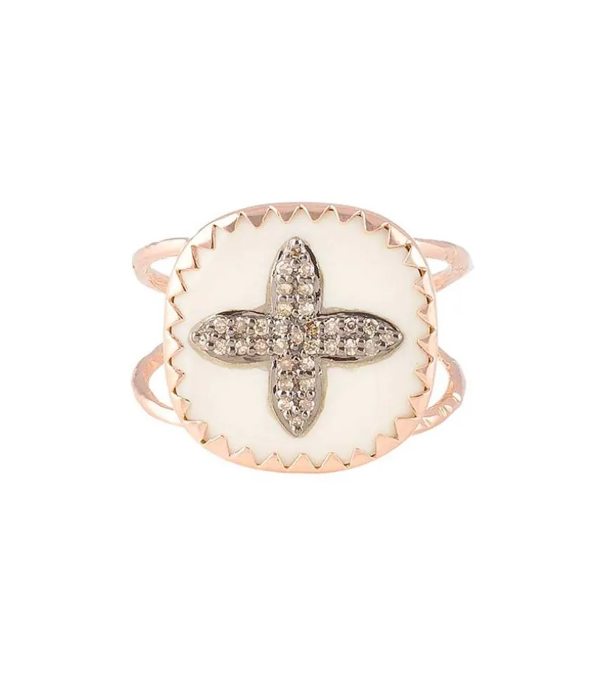 Bague Bowie N°2 Blanc Et Diamants