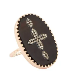 Bague Bowie N°3 Noir Et Diamants