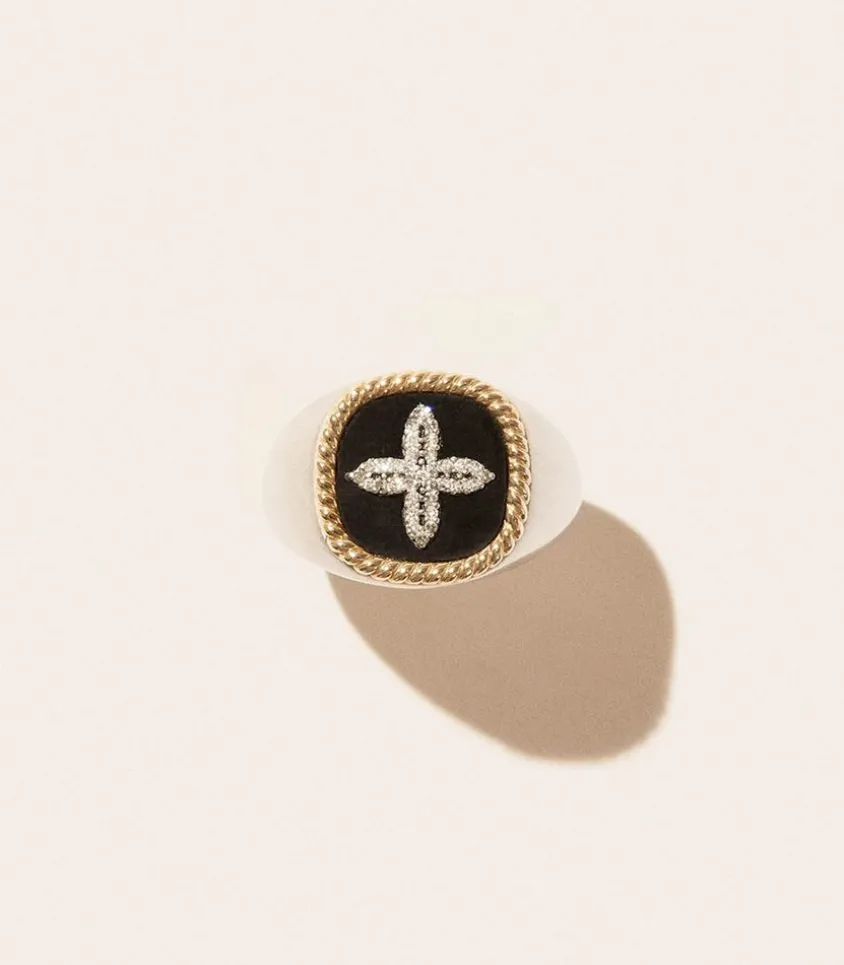 Bague Chevaliere Bowie Noir Diamants