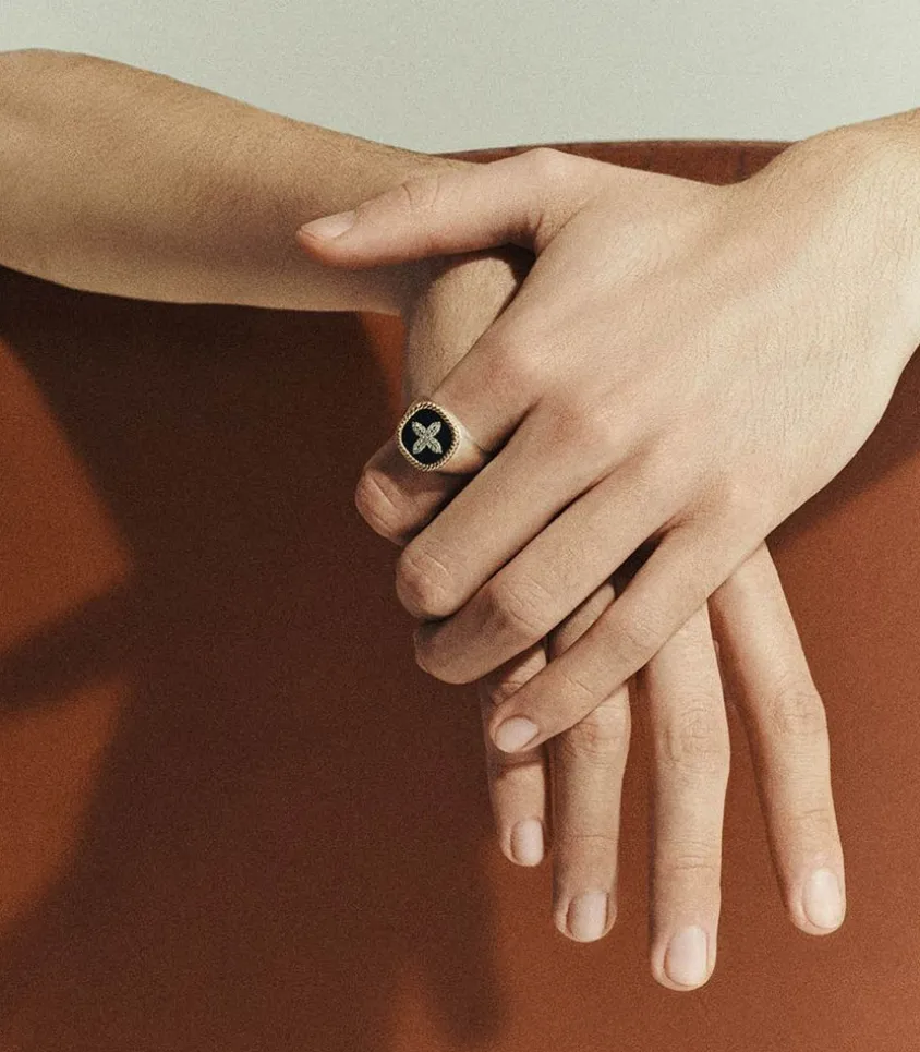 Bague Chevaliere Bowie Noir Diamants