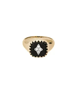 Bague Chevaliere Pierrot Noire