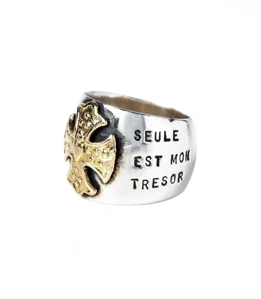 Bague Gold Cross En Argent Et Or