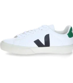 Baskets Campo Chromefree Leather White Black Emeraude