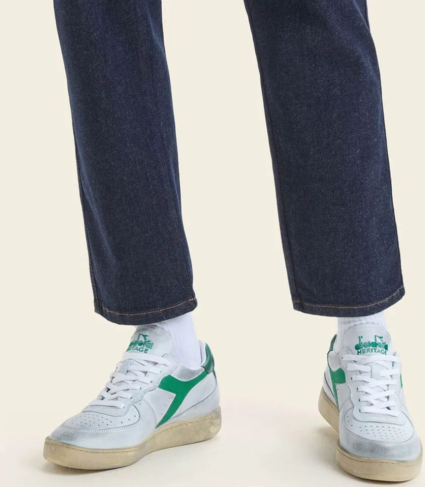 Baskets Homme Mi Low Used Bianco/Verde Verdeggiante