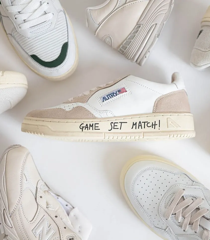 Baskets Low Leather & Suede White Game Set Match