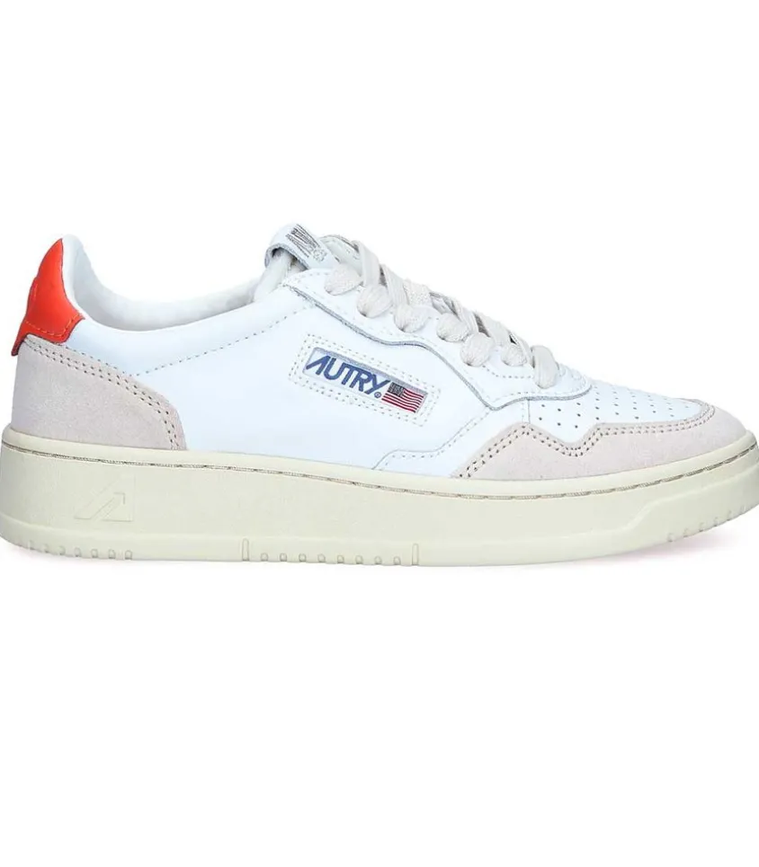 Baskets Low Leather White/Orange