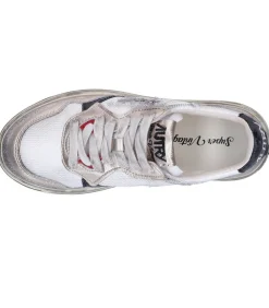 Baskets Medalist Low Super Vintage En Mesh Et Daim Blanc Et Or