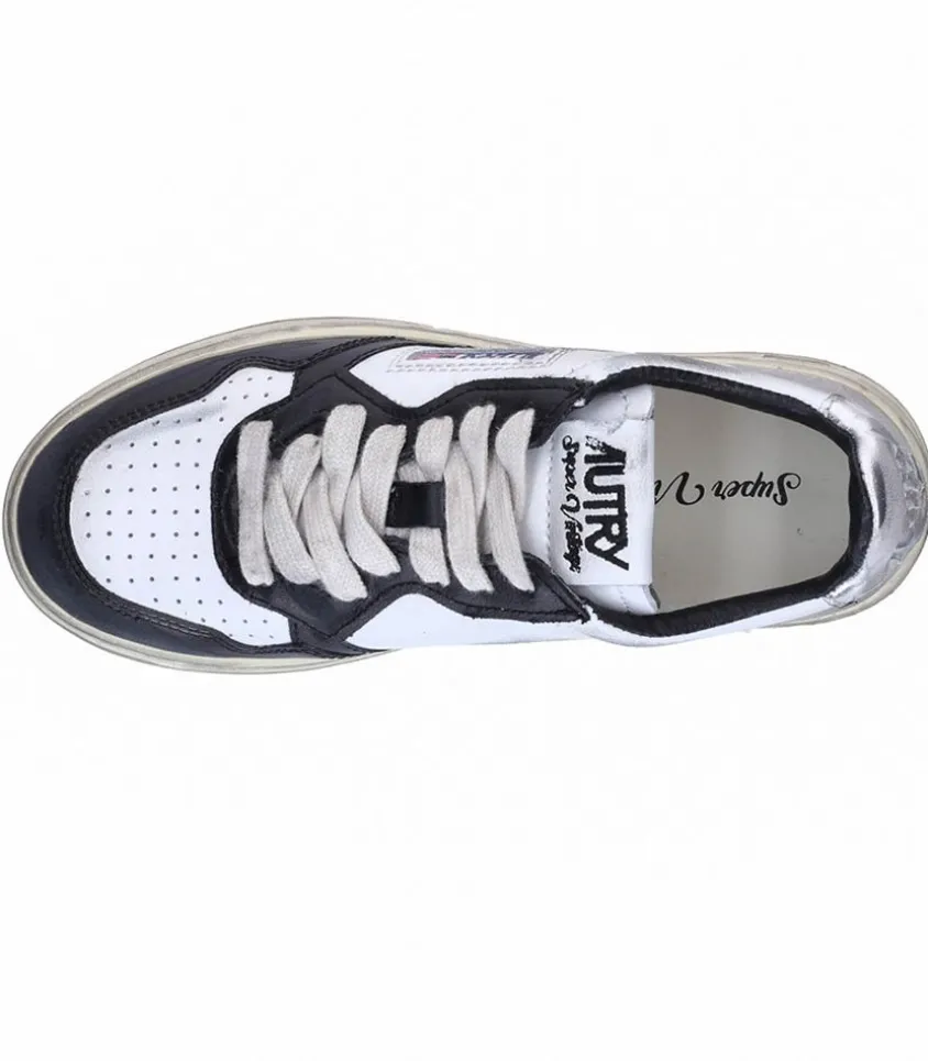 Baskets Medalist Low Super Vintage Blanc Argent Et Noir