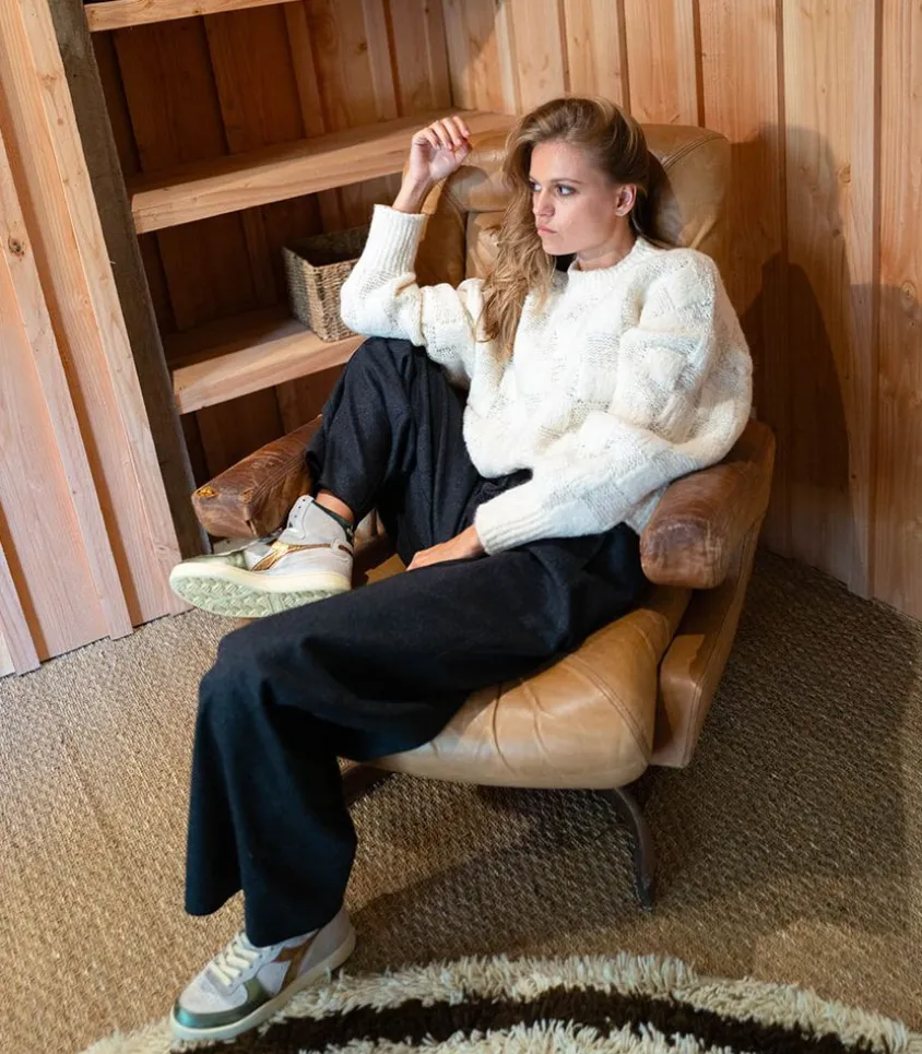 Baskets Montantes Mi Metal Pigskin Oyster White