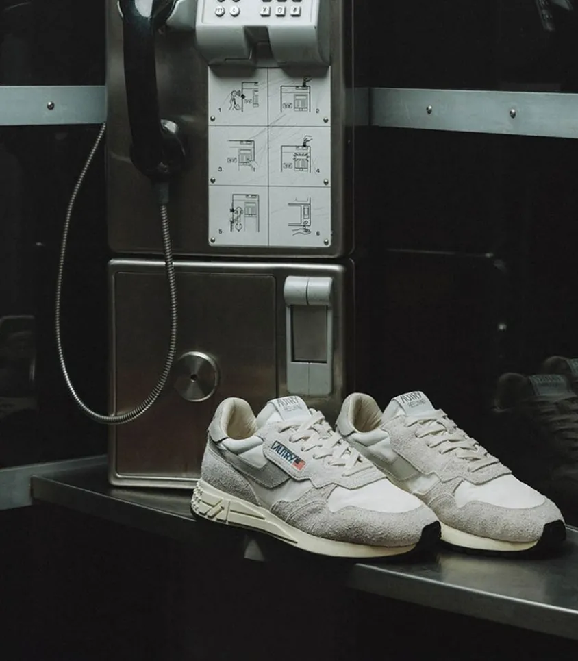 Baskets Reelwind Nylon Et Daim Blanc