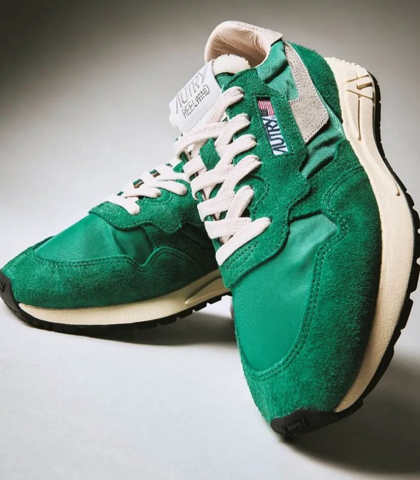 Baskets Reelwind Nylon Et Daim Vert