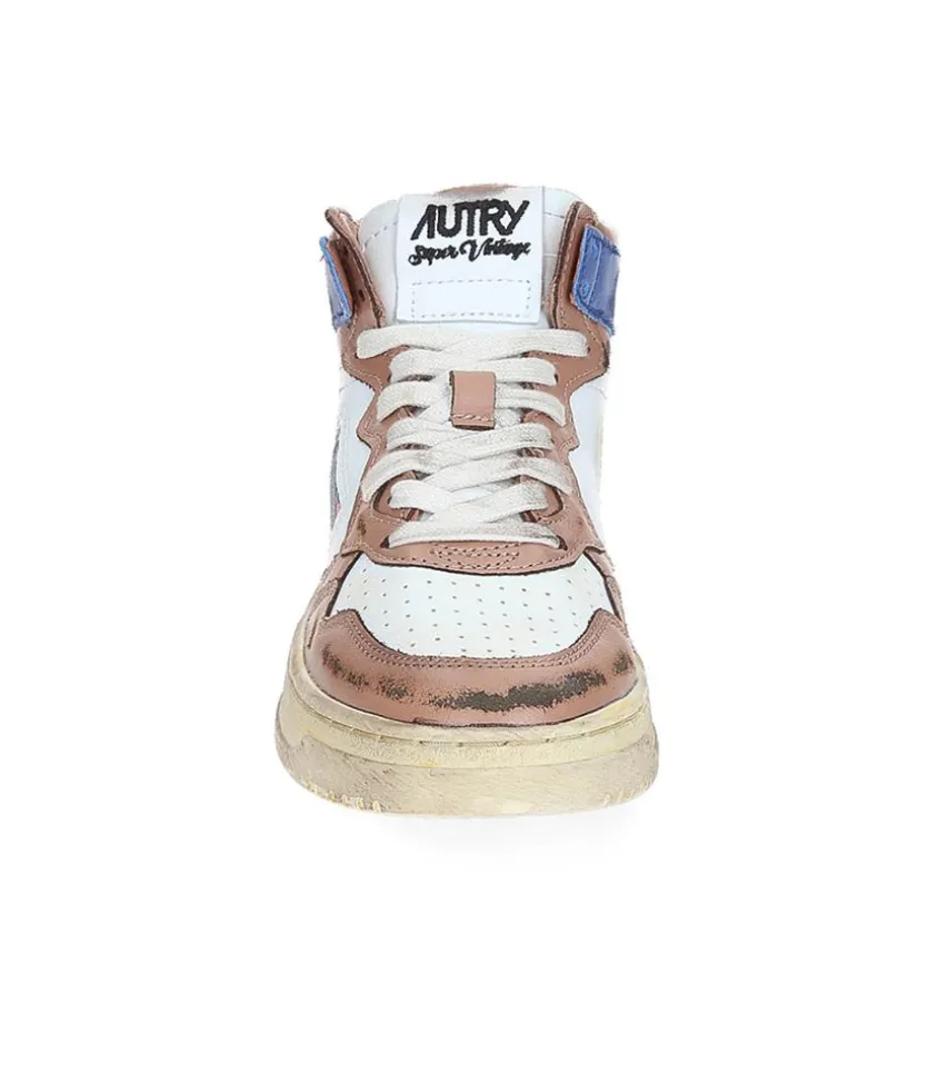 Baskets Super Vintage Mid Cafe Et Bleu