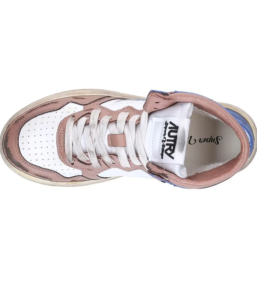 Baskets Super Vintage Mid Cafe Et Bleu