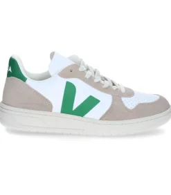 Baskets V-10 Chromefree Leather White Emeraude Sahara