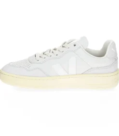 Baskets V-90 Leather Gravel White