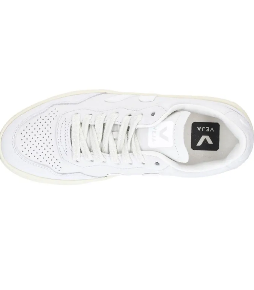 Baskets V-90 Leather Gravel White