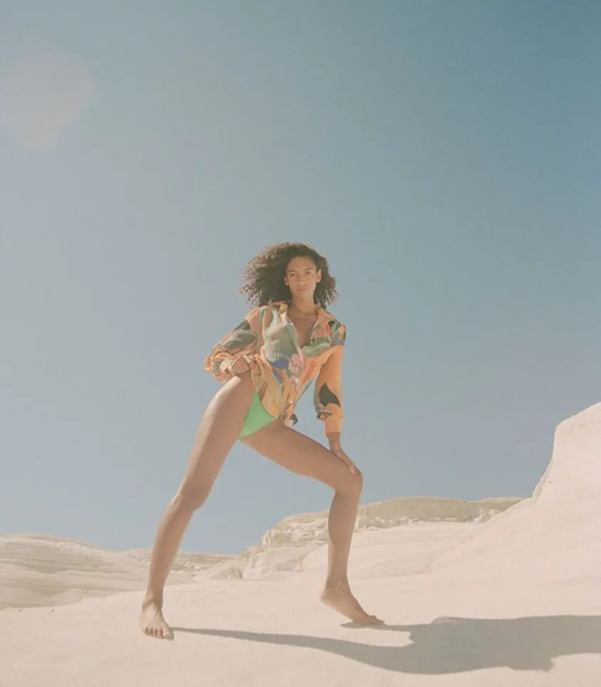 Blouse Manches Ballons Dancing Wood Orange