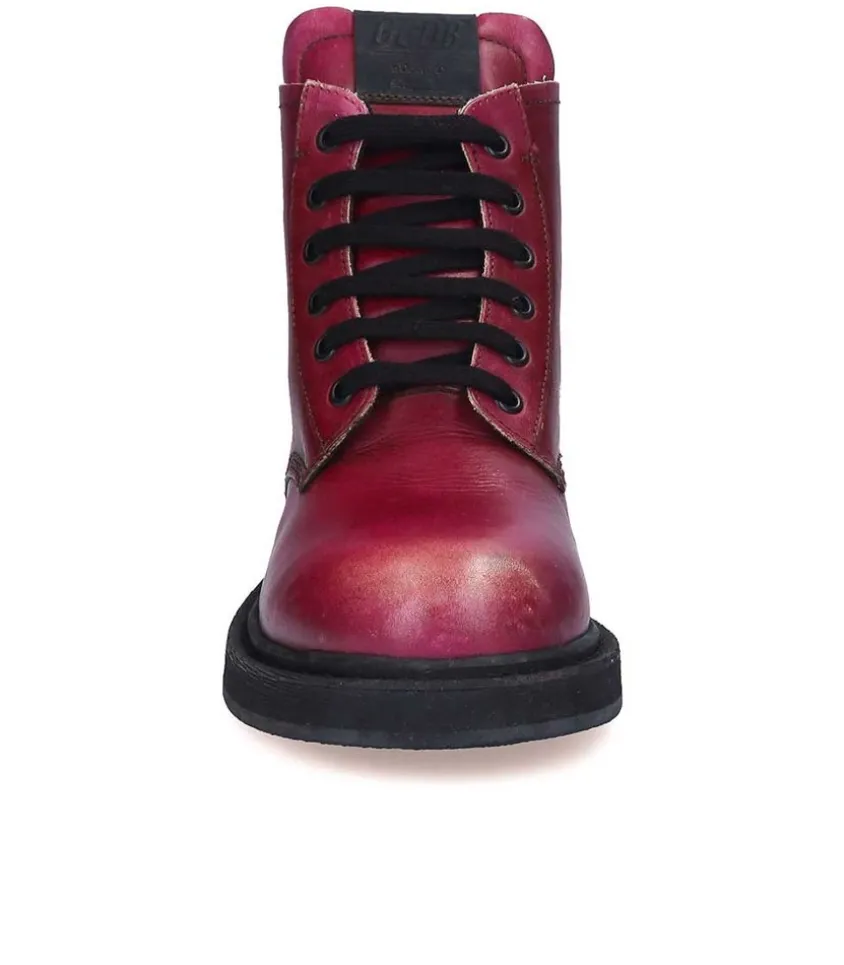 Boots A Lacets Ele Bordeaux