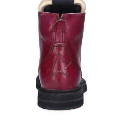 Boots A Lacets Ele Bordeaux