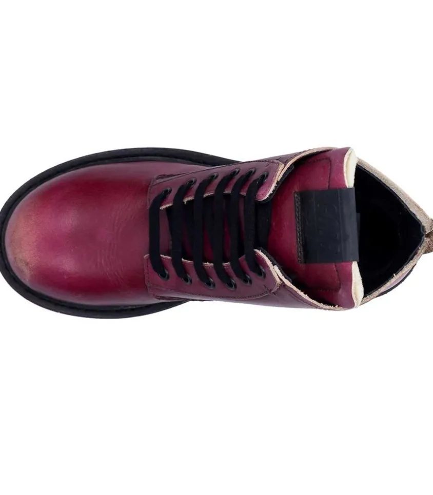 Boots A Lacets Ele Bordeaux
