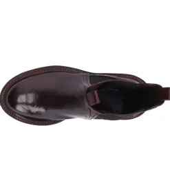 Boots Chelsea Monastero En Cuir Bordeaux