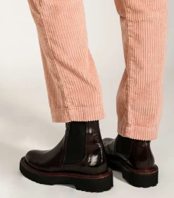 Boots Chelsea Monastero En Cuir Bordeaux