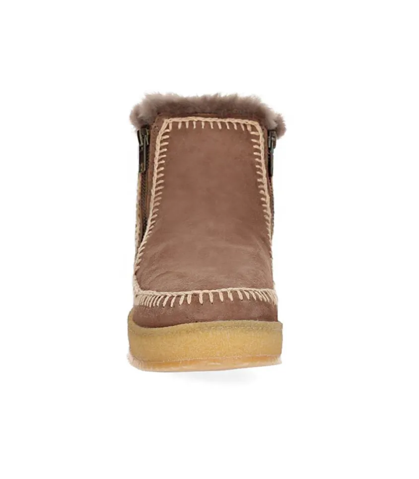 Boots Setsu Crochet Crepe Suede Camel/Beige