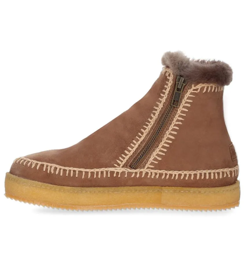 Boots Setsu Crochet Crepe Suede Camel/Beige