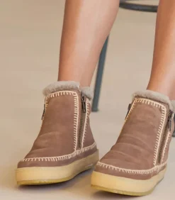 Boots Setsu Crochet Crepe Suede Camel/Beige