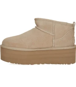 Bottines Classic Ultra Mini Plateforme Daim Sand