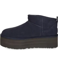 Bottines Classic Ultra Mini Plateforme Daim Bleu