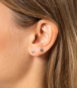 Boucle D'Oreille Bar Dot Stud Lapis