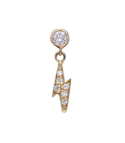 Boucle D'Oreille Eclair Or Jaune Et Diamants