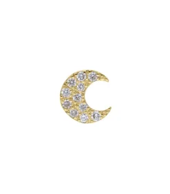 Boucle D'Oreille Moon Or Jaune Et Diamants