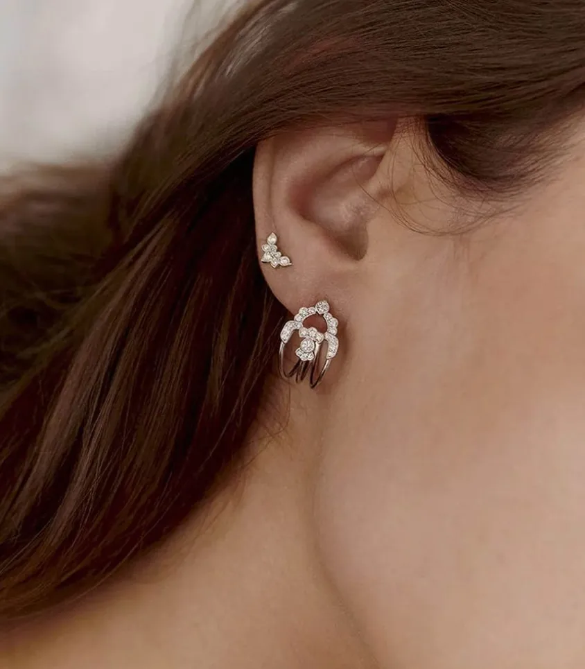 Boucle D'Oreille Nude Or Blanc Et Diamants