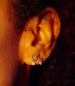 Boucle D'Oreille Puce Dunaway Or Jaune Et Diamants