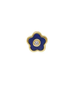 Boucle D'Oreille Stud Flower Lapis
