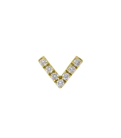 Boucle D'Oreille Stud V Diamants En Or