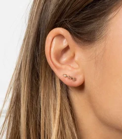 Boucles D'Oreilles Kad Argent, Or Et Diamants