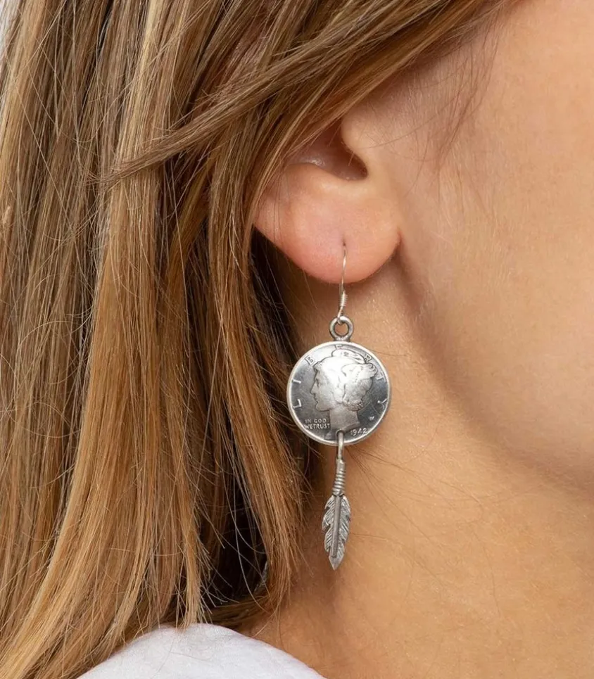 Boucles D'Oreilles Pendantes Piece Et Plume