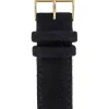 Bracelet De Montre Interchangeable Flanelle Noir / Or Jaune