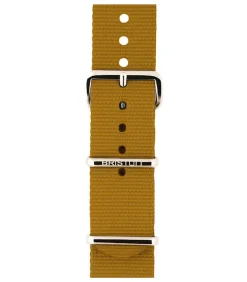 Bracelet De Montre Type Nato Moutarde Et Boucle Or Jaune