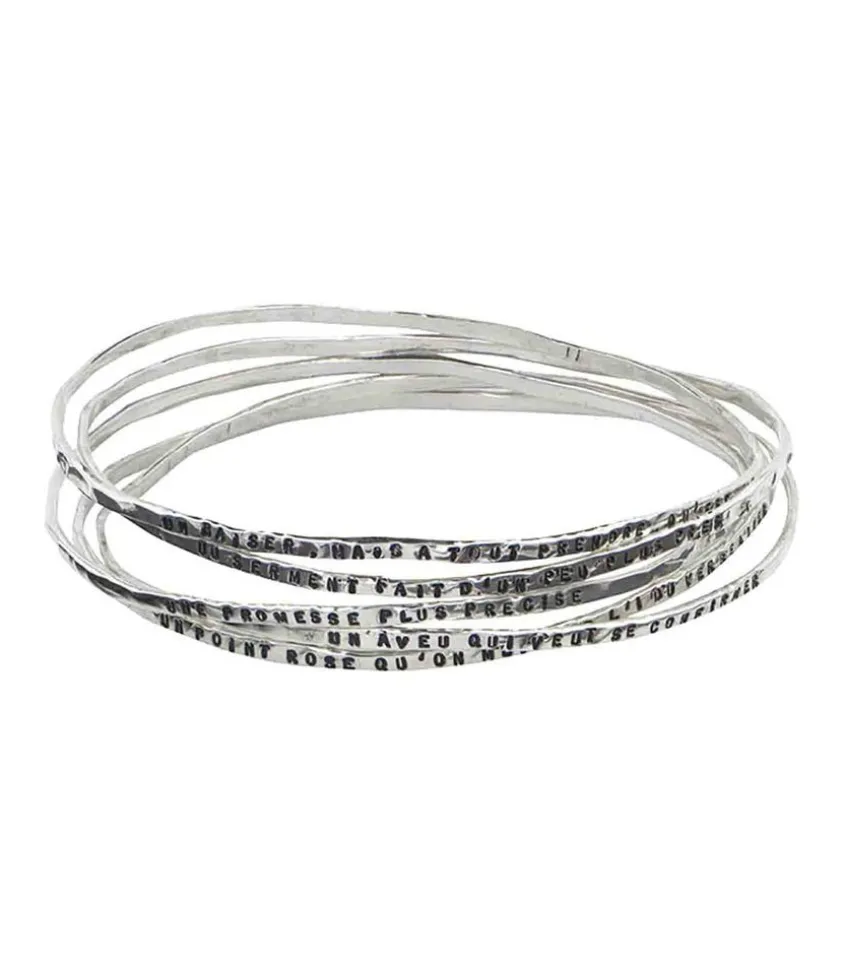 Bracelet Edmond Rostand "Un Baiser" 5 Rangs Argent
