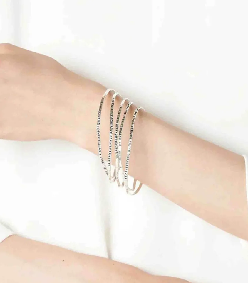 Bracelet Edmond Rostand "Un Baiser" 5 Rangs Argent