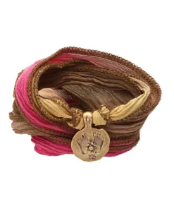 Bracelet En Soie A Nouer Et Charm Buddha Feet En Bronze