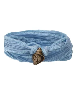 Bracelet En Soie A Nouer Et Charm Shanka En Bronze