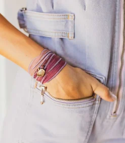 Bracelet En Soie A Nouer Et Charm Simplify En Bronze