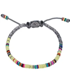 Bracelet Ghanian Mini En Perles Africaines Et Argent